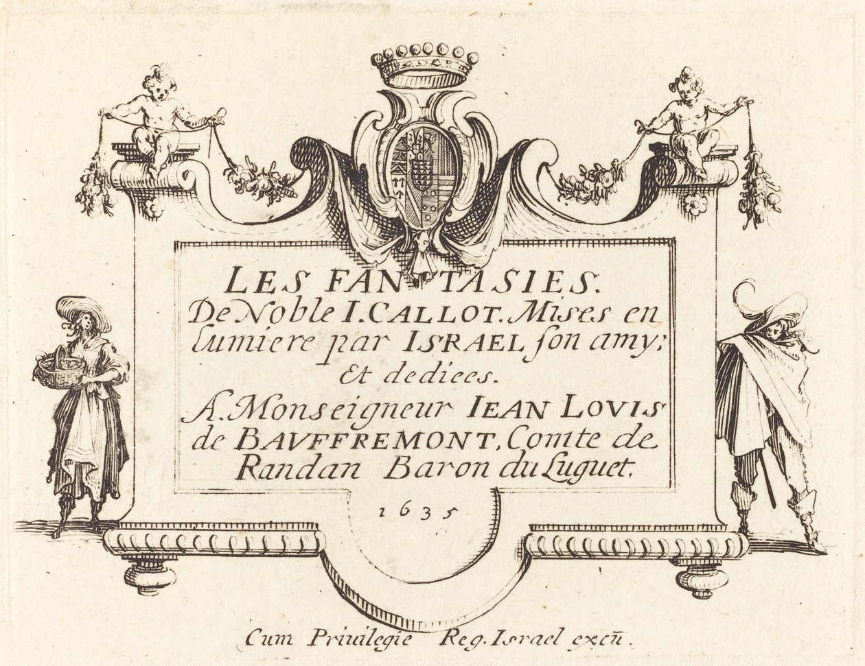 Tittelside for "Fantasiene" av Jacques Callot