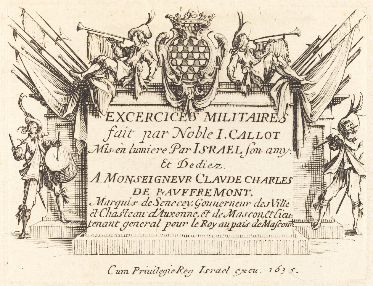 Title Page for "The Military Exercises"   1236181   no       norwegian Successfully Translated  Original: Robin The Conjuror (colour litho) Translat: Robin The Conjuror (colour litho) 1319452 no norwegian Successfully Translated Original: Roeiboot met opva av Jacques Callot