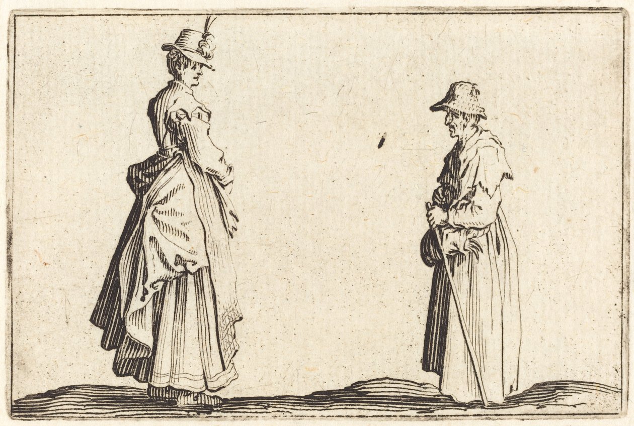 To kvinner i profil av Jacques Callot