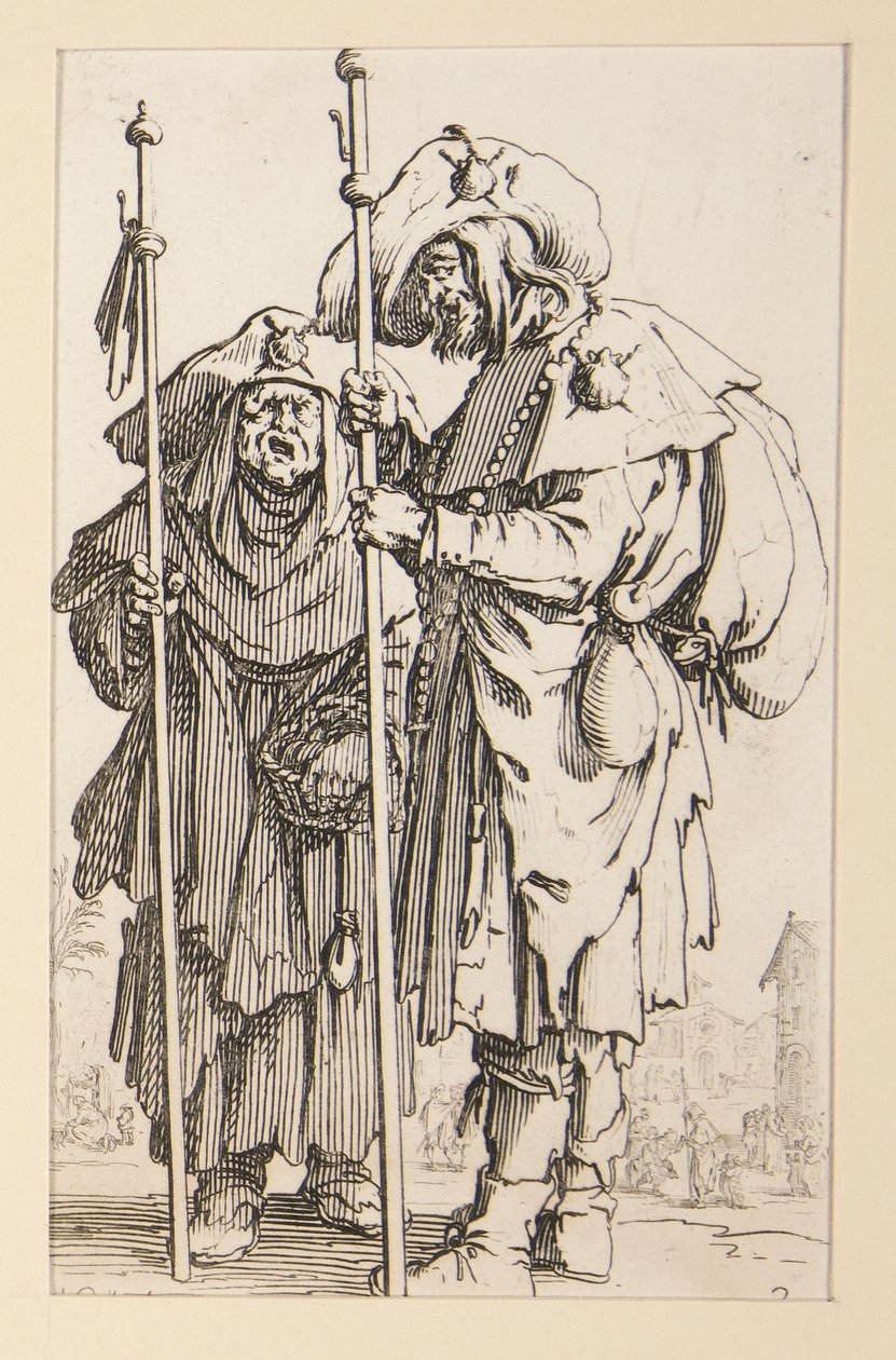To pilegrimer, fra Tiggerne av Jacques Callot