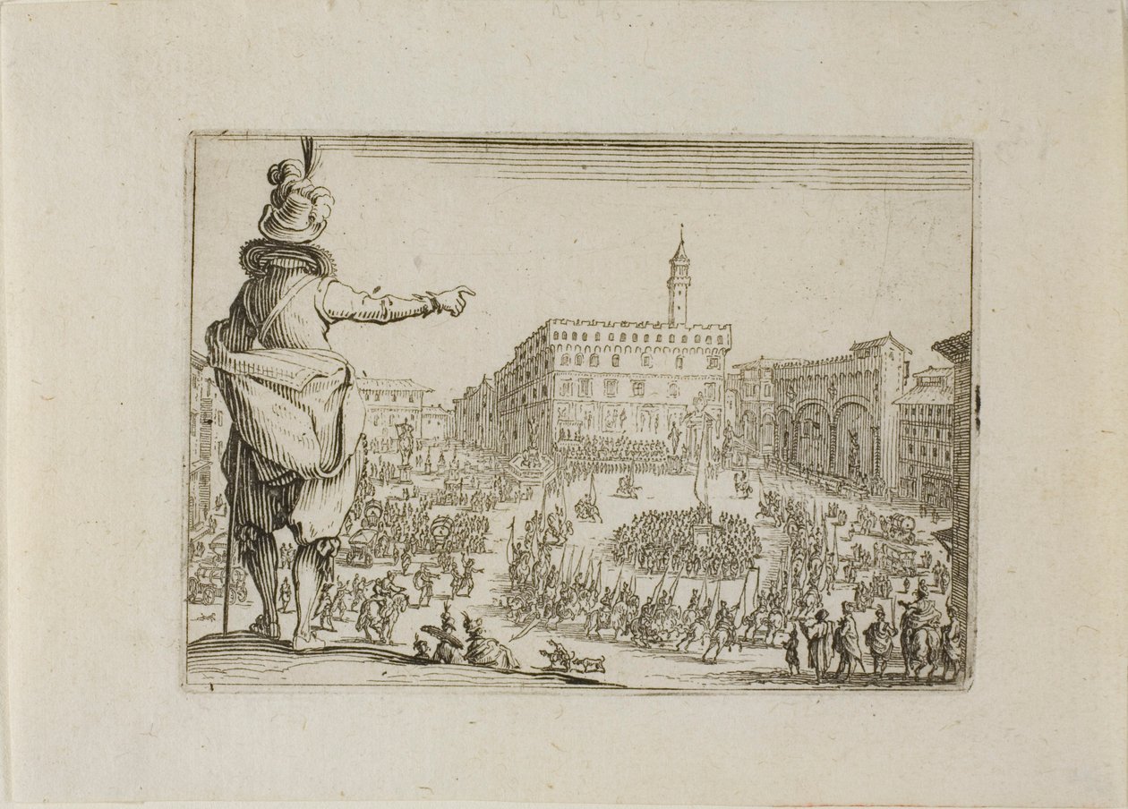 Utsikt over Piazza Signoria, fra The Caprices av Jacques Callot