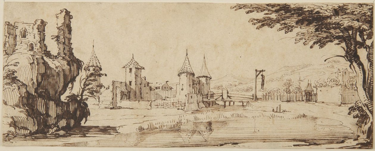 Utsikt over et slott av Jacques Callot