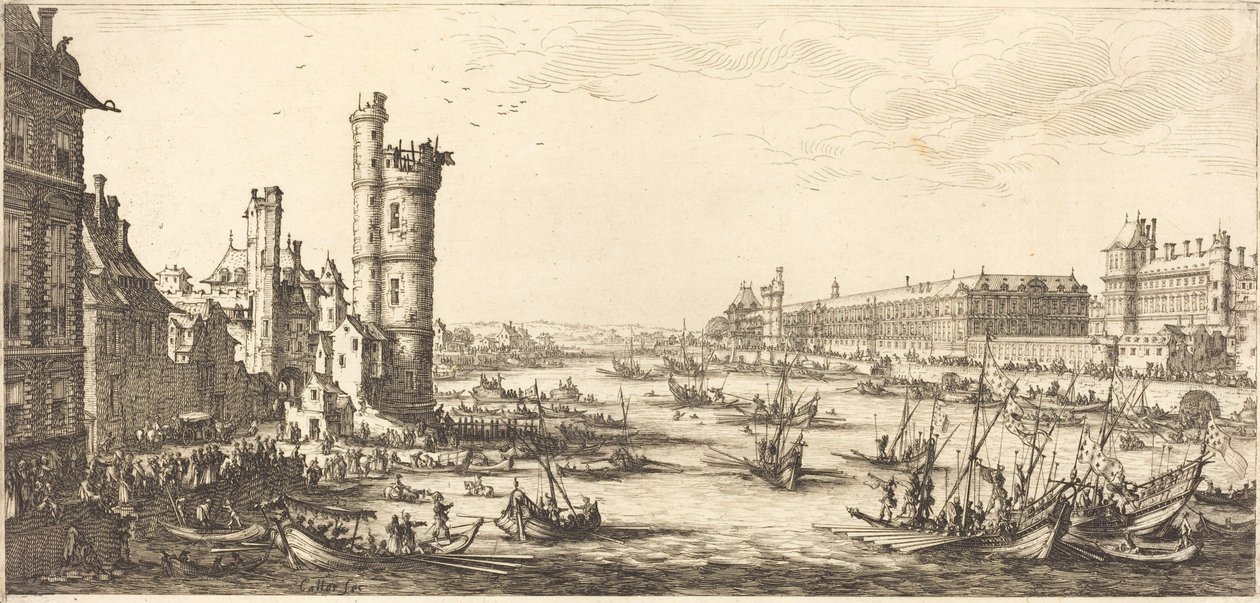 Utsikt over Louvre av Jacques Callot