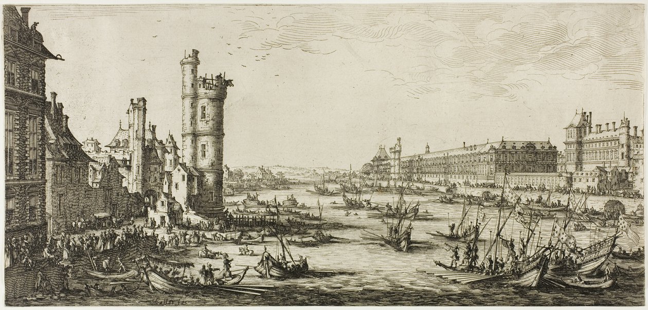 Utsikt over Louvre av Jacques Callot