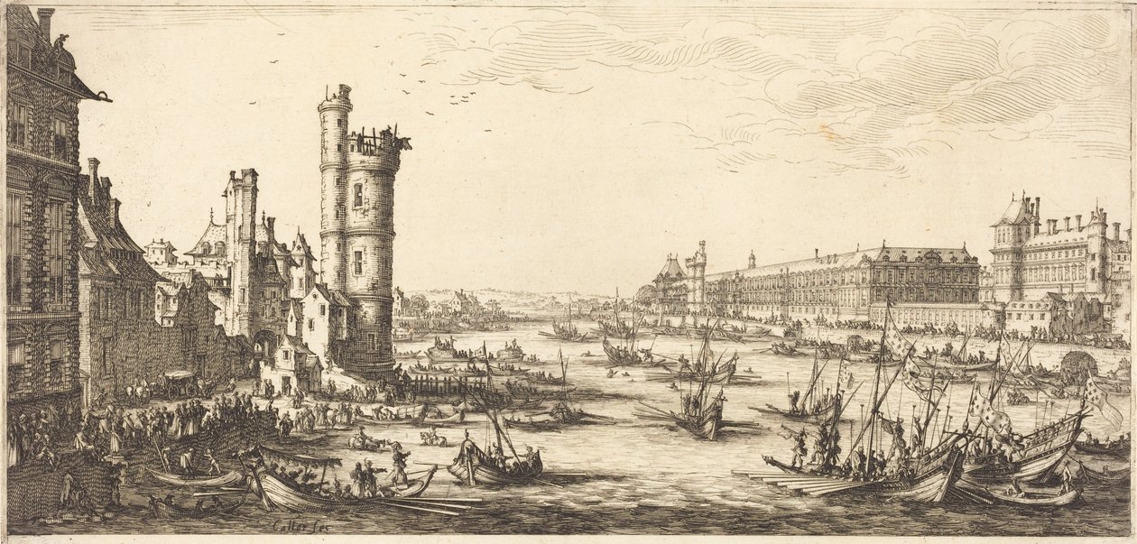 Utsikt over Louvre av Jacques Callot