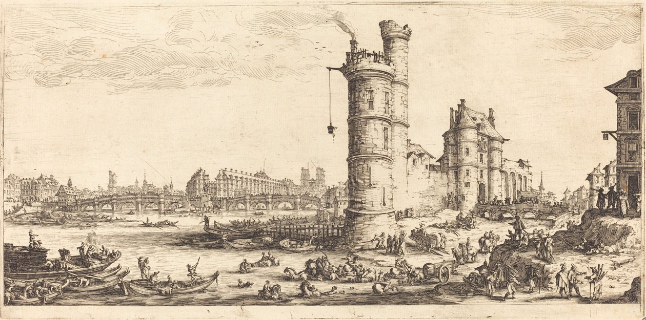 Utsikt over Pont Neuf av Jacques Callot