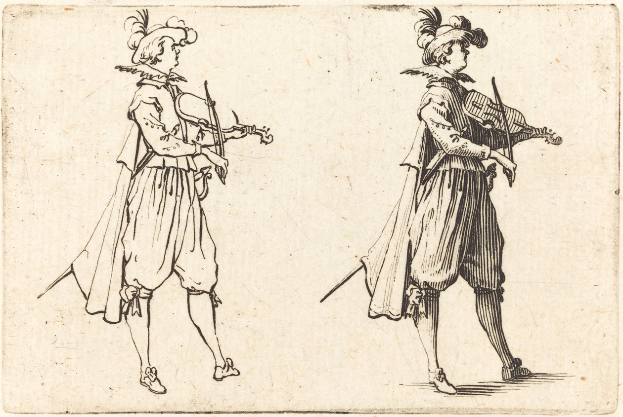 Fiolinist, ca. 1622. av Jacques Callot