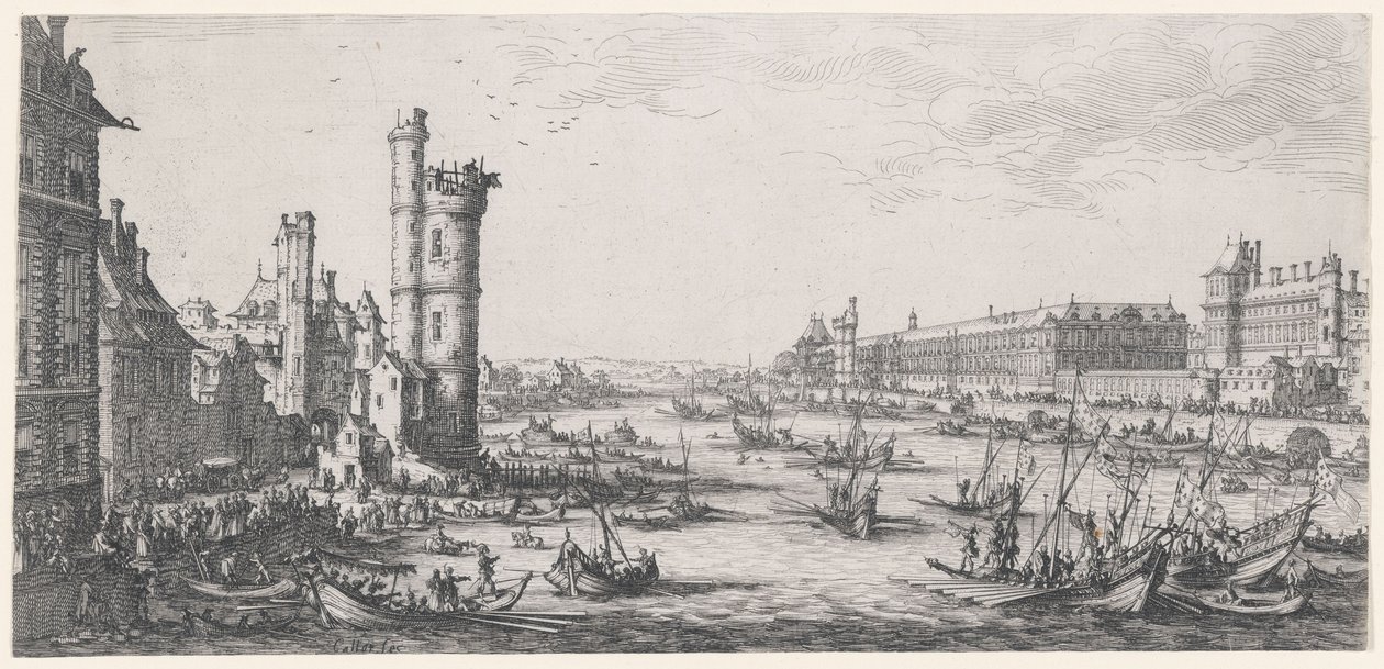 Utsikt over Louvre av Jacques Callot
