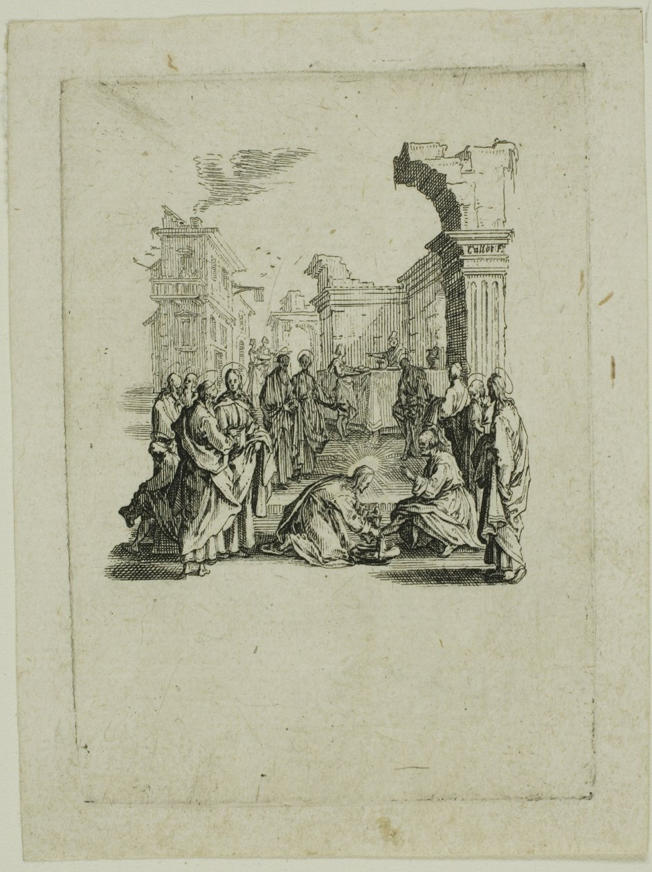 Vasking av føttene, fra Den lille lidenskapen av Jacques Callot