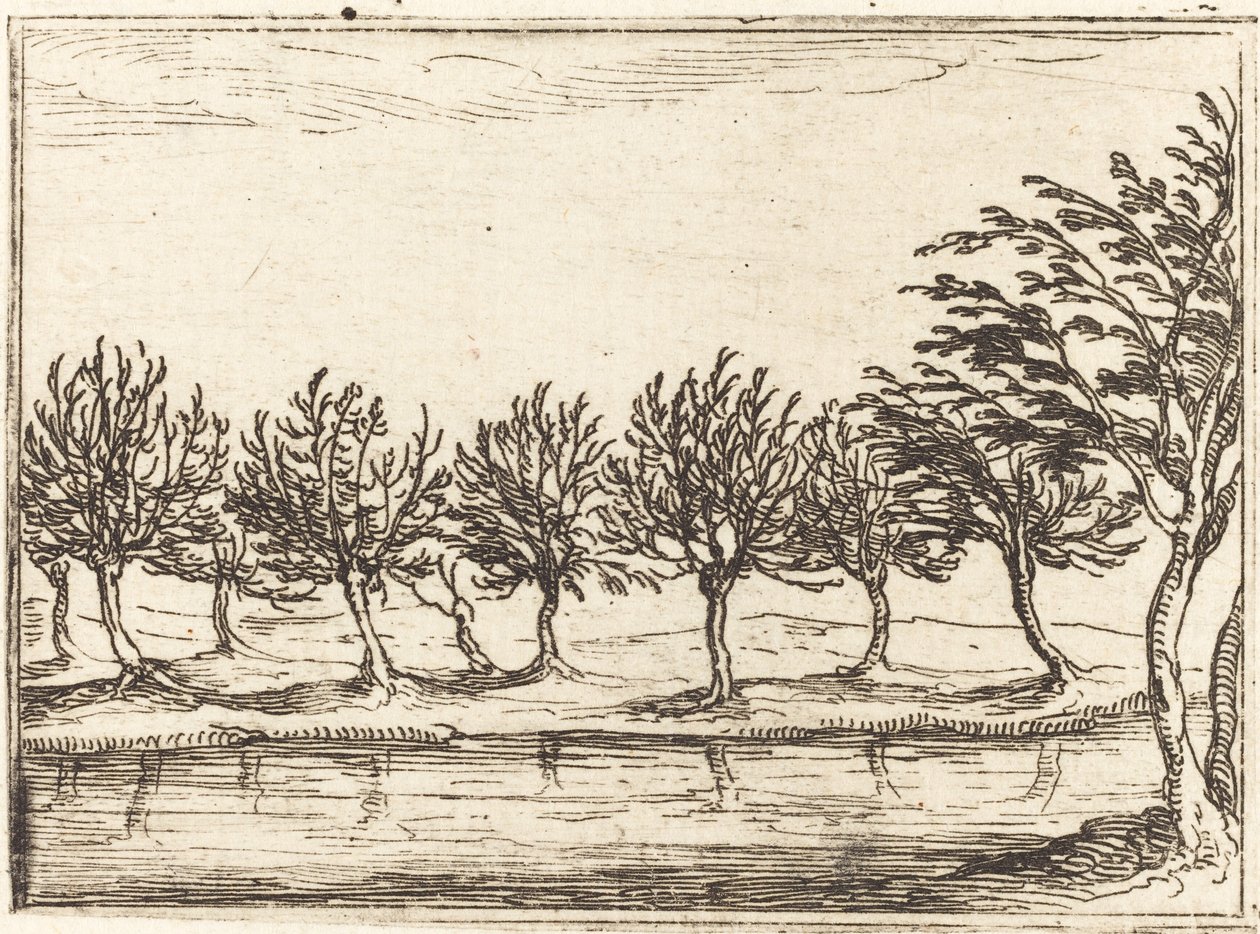 Piljer ved vannkanten av Jacques Callot