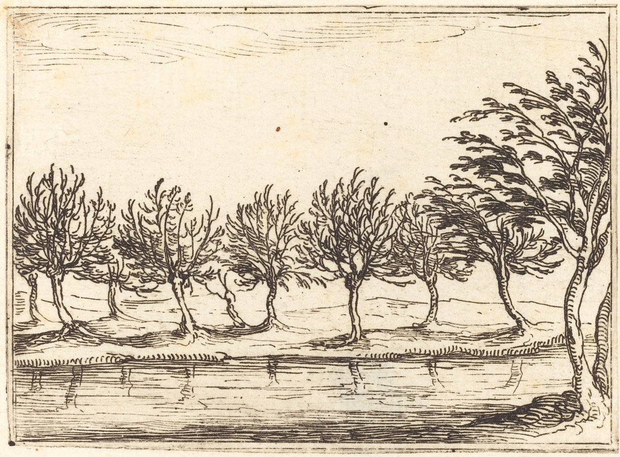 Piljer ved vannkanten av Jacques Callot