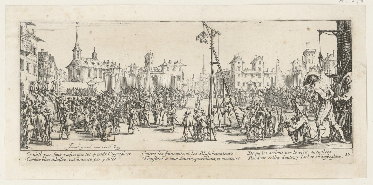Vippegalgen, blad 10 i serien «Krigens grusomheter» av Jacques Callot
