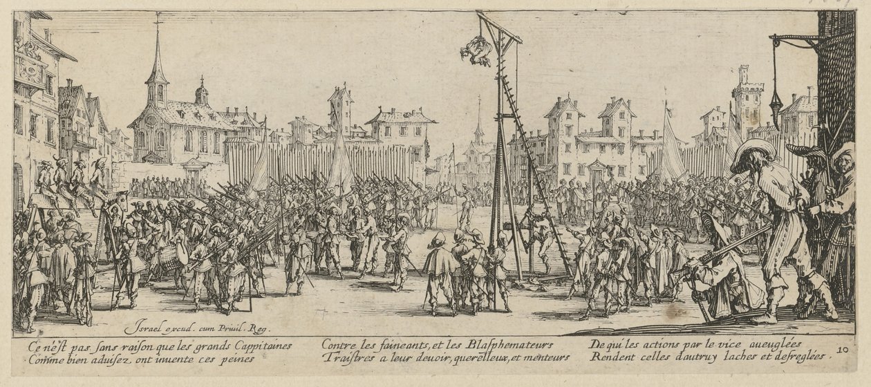 Vippegalge, blad 10 fra serien "Krigens redsler" av Jacques Callot