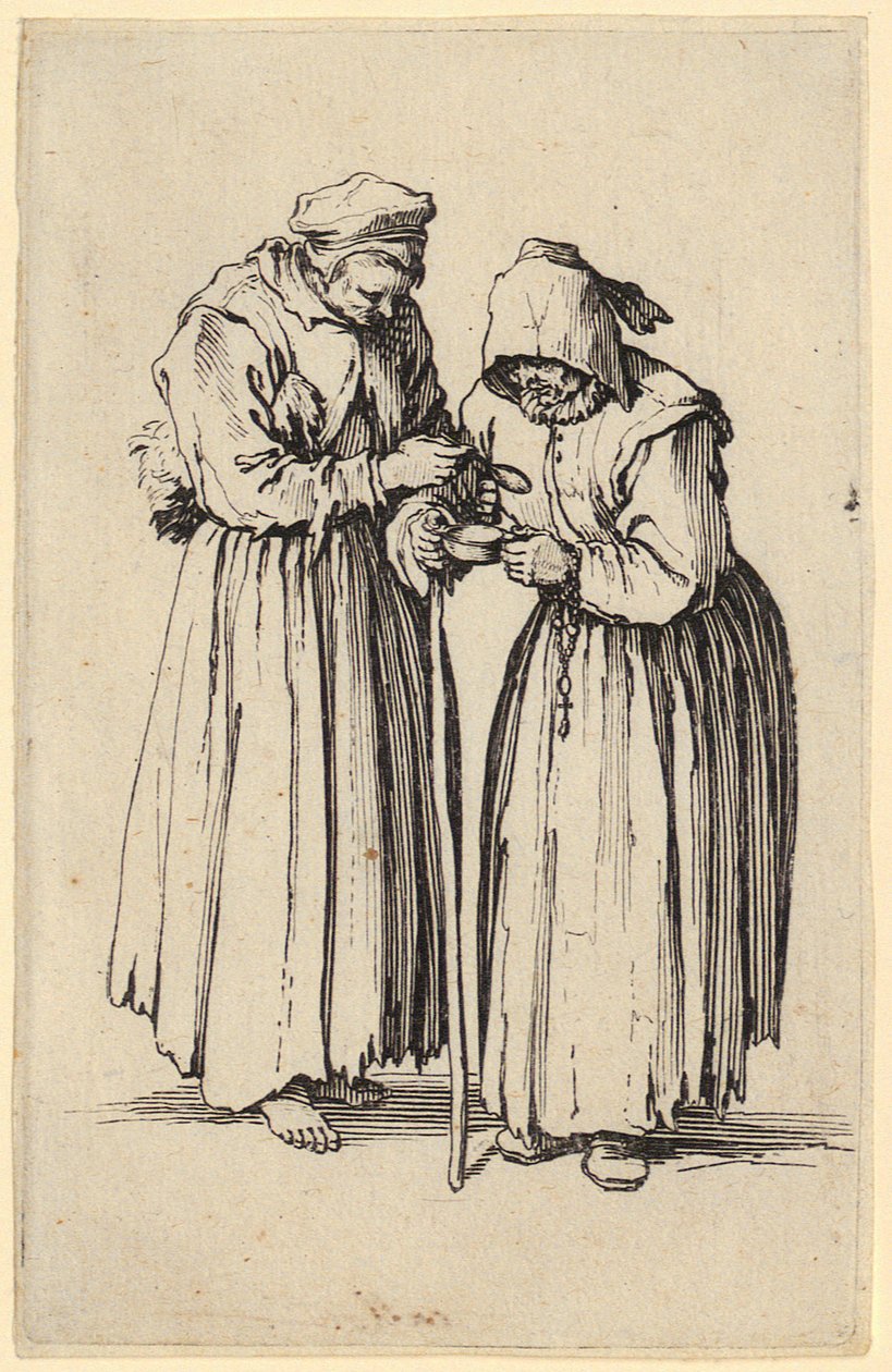 To tiggerkvinner, plate 9 fra serien «Tiggerne» av Jacques Callot