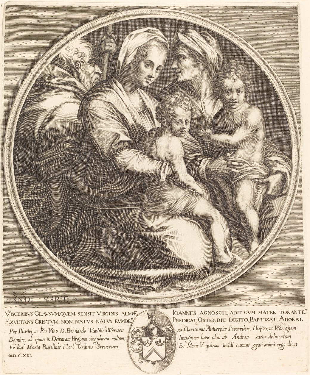 Den hellige familie av Jacques Callot after Andrea del Sarto