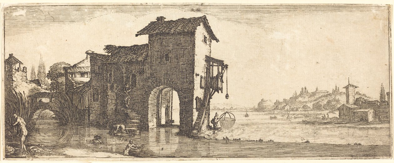 Vannmøllen av Jacques Callot or Follower of Jacques Callot