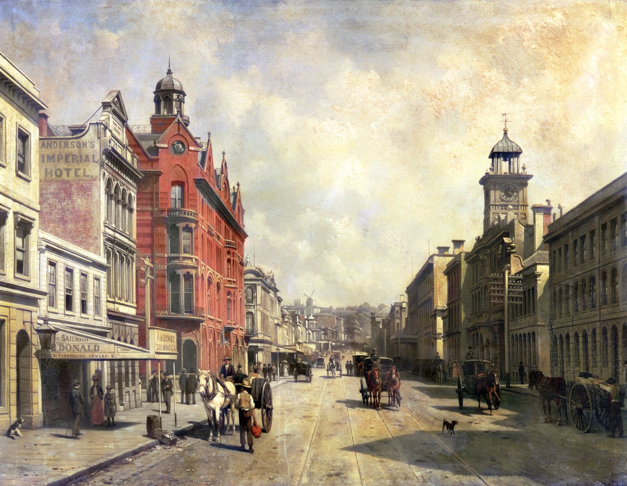 Utsikt over Queen Street, Auckland av Jacques Carabain