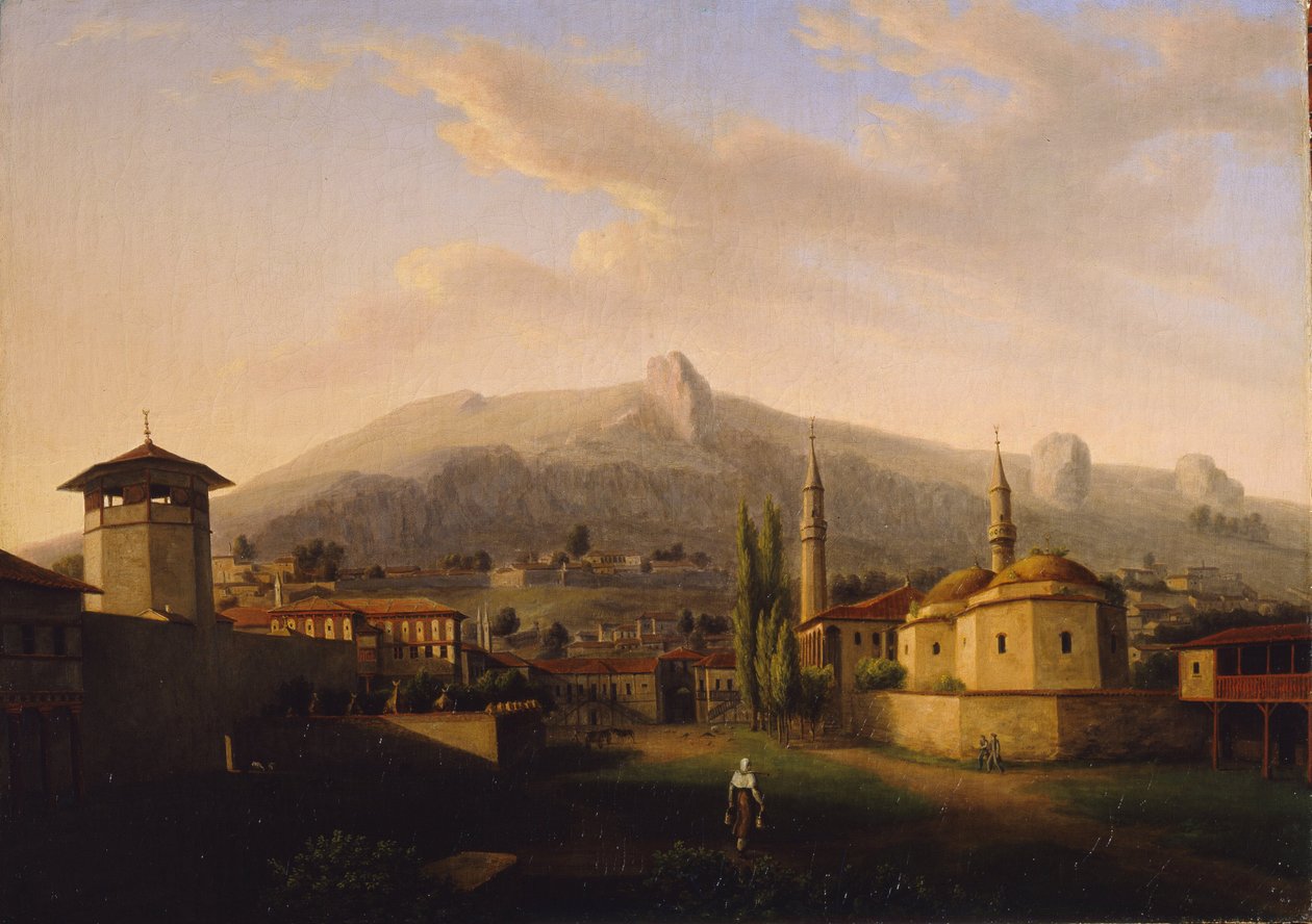 Khans palass i Bakhchisarai (Ukraina). Maleri av Jacques Christoph Miville (1786-1836), olje på lerret av Jacques Christophe Miville