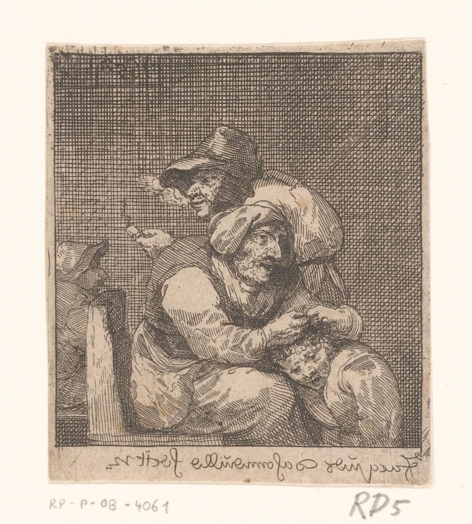 Avlusing av et barn av en gammel kvinne av Jacques Dassonville (attributed to)