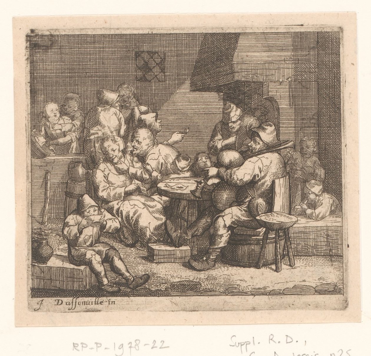 Scene i et vertshus av Jacques Dassonville (attributed to)