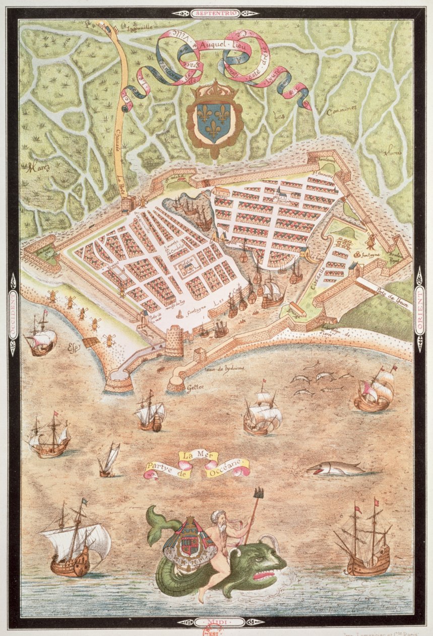 Fascimile av en plan fra Le Havre i 1583, fra 
