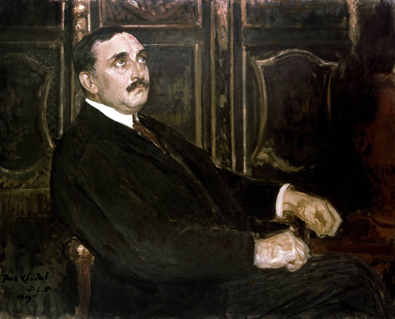 Fransk forfatter og diplomat Paul Claudel, 1919 av Jacques Emile Blanche