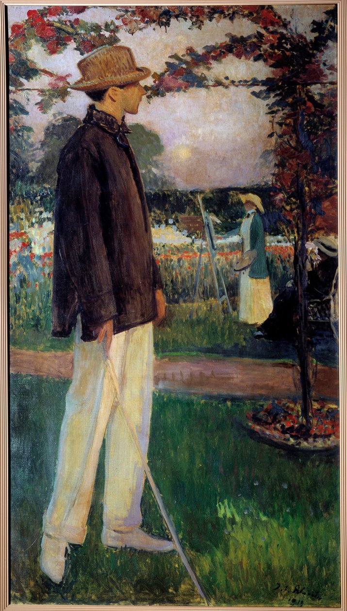Portrett i foten av Jean Cocteau (1889-1963) forfatter av Jacques Emile Blanche