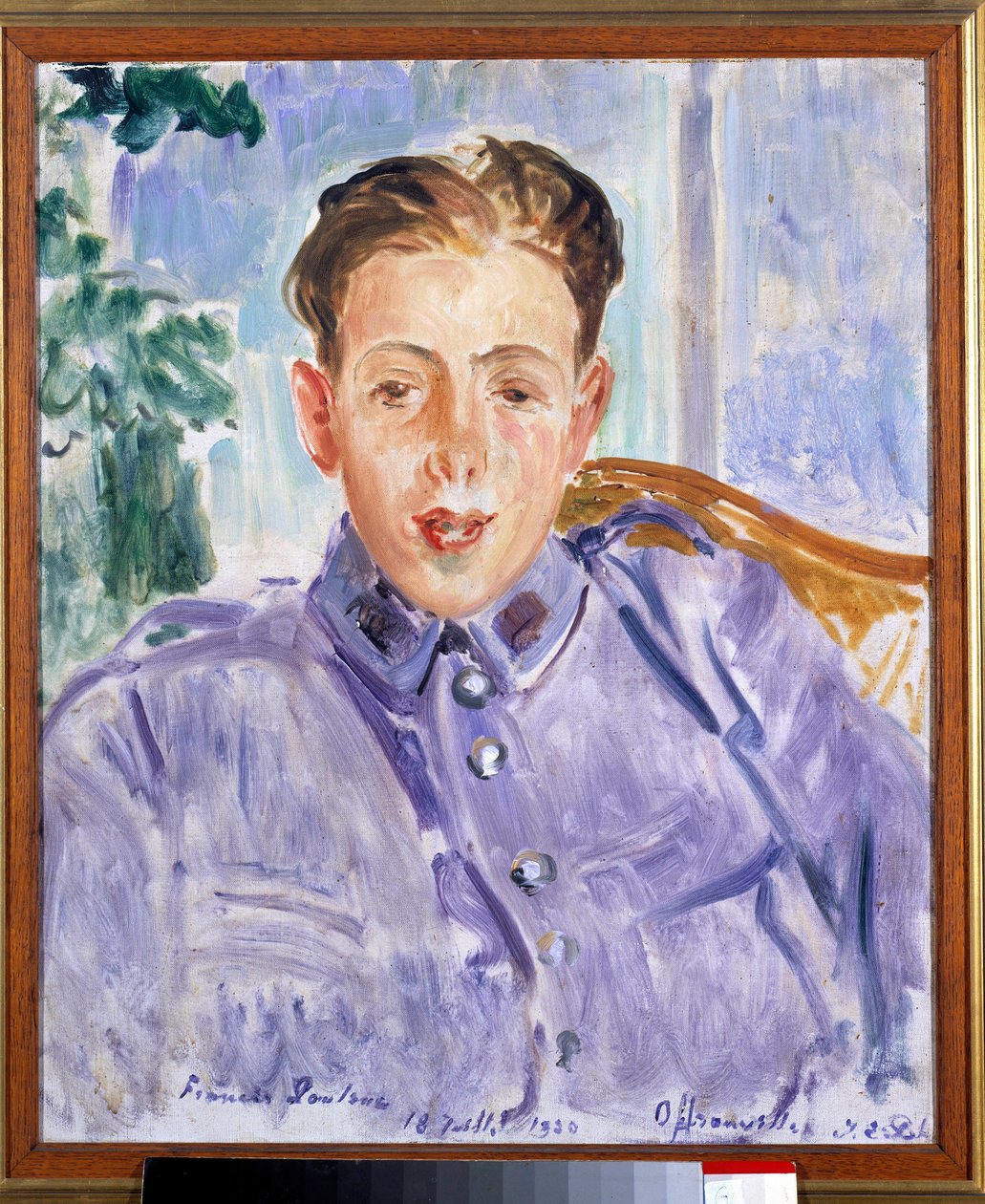 Portrett av Francis Poulenc (1899-1963), fransk komponist av Jacques Emile Blanche