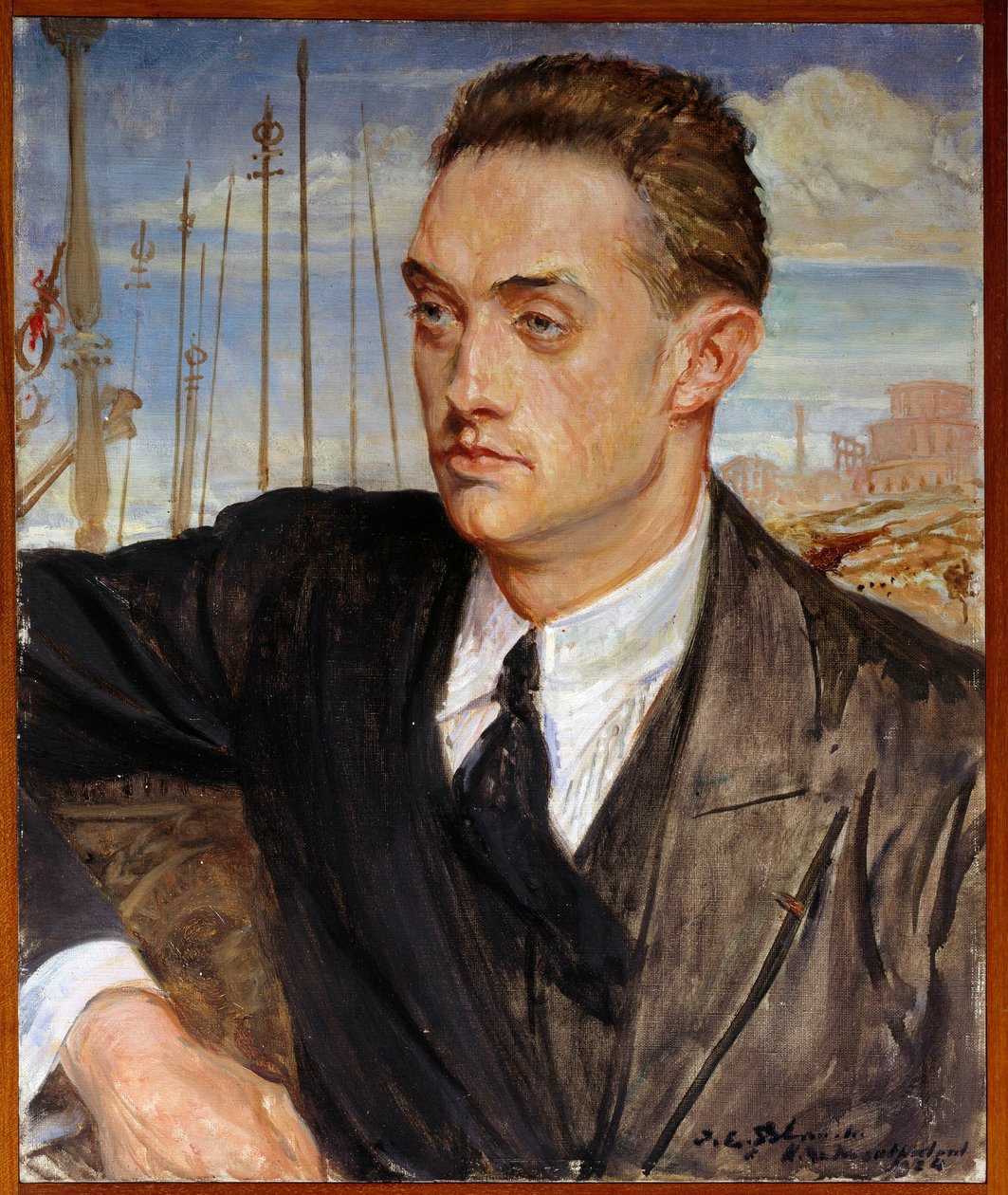 Portrett av den franske forfatteren Henri de Montherlant (1896-1972) Maleri av Jacques Emile (Jacques-Emile) Blanche (1861-1942) 1924 Søn. 0,54x0,45 m Rouen, Museum of Fine Arts av Jacques Emile Blanche
