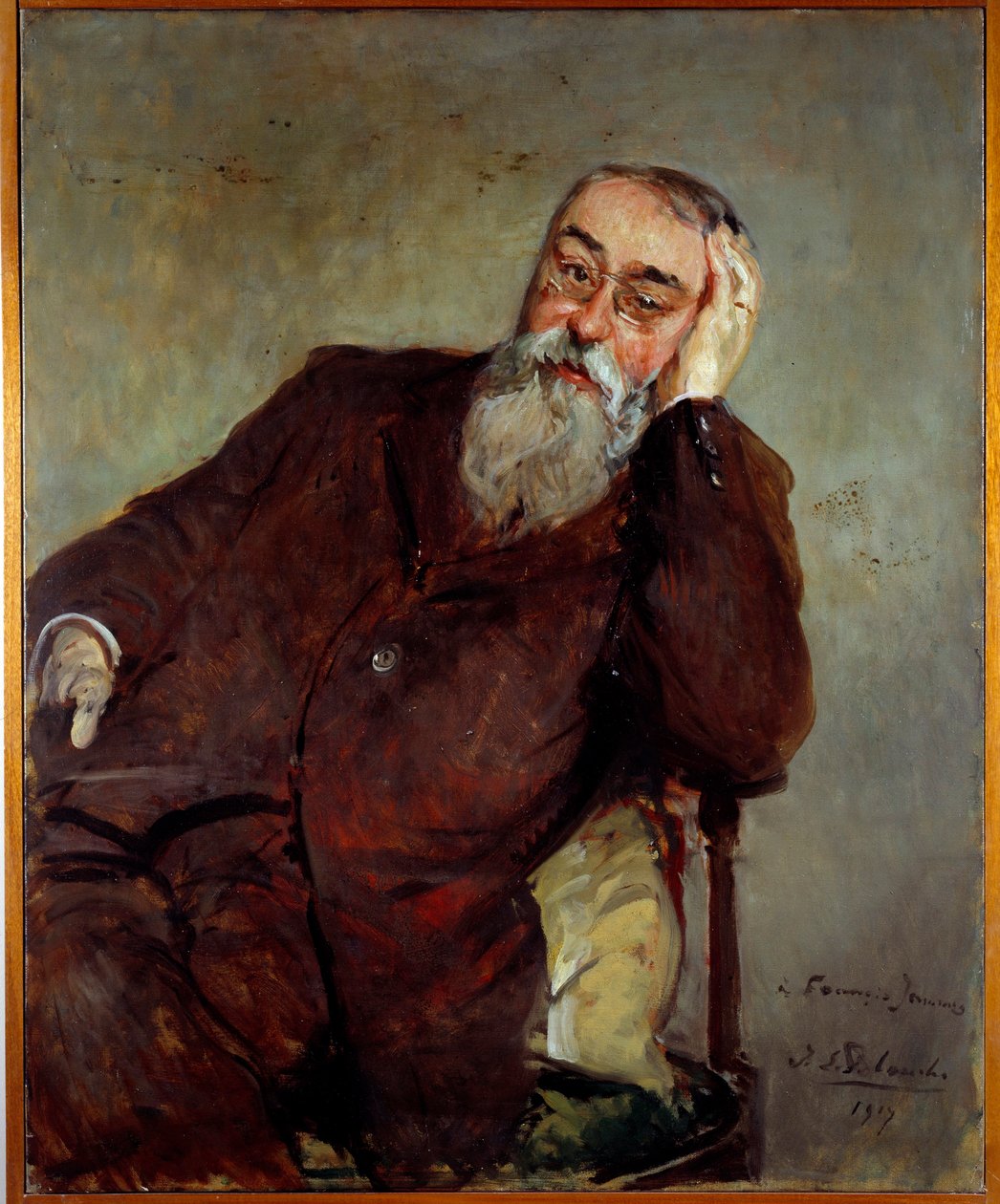 Studie for portrett av Francis Jammes (1868-1938) fransk forfatter Maleri av Jacques Emile (Jacques-Emile) Blanche (1861-1942) 1917 Søn. 1x0,81 m Rouen, musee des Beaux Arts av Jacques Emile Blanche