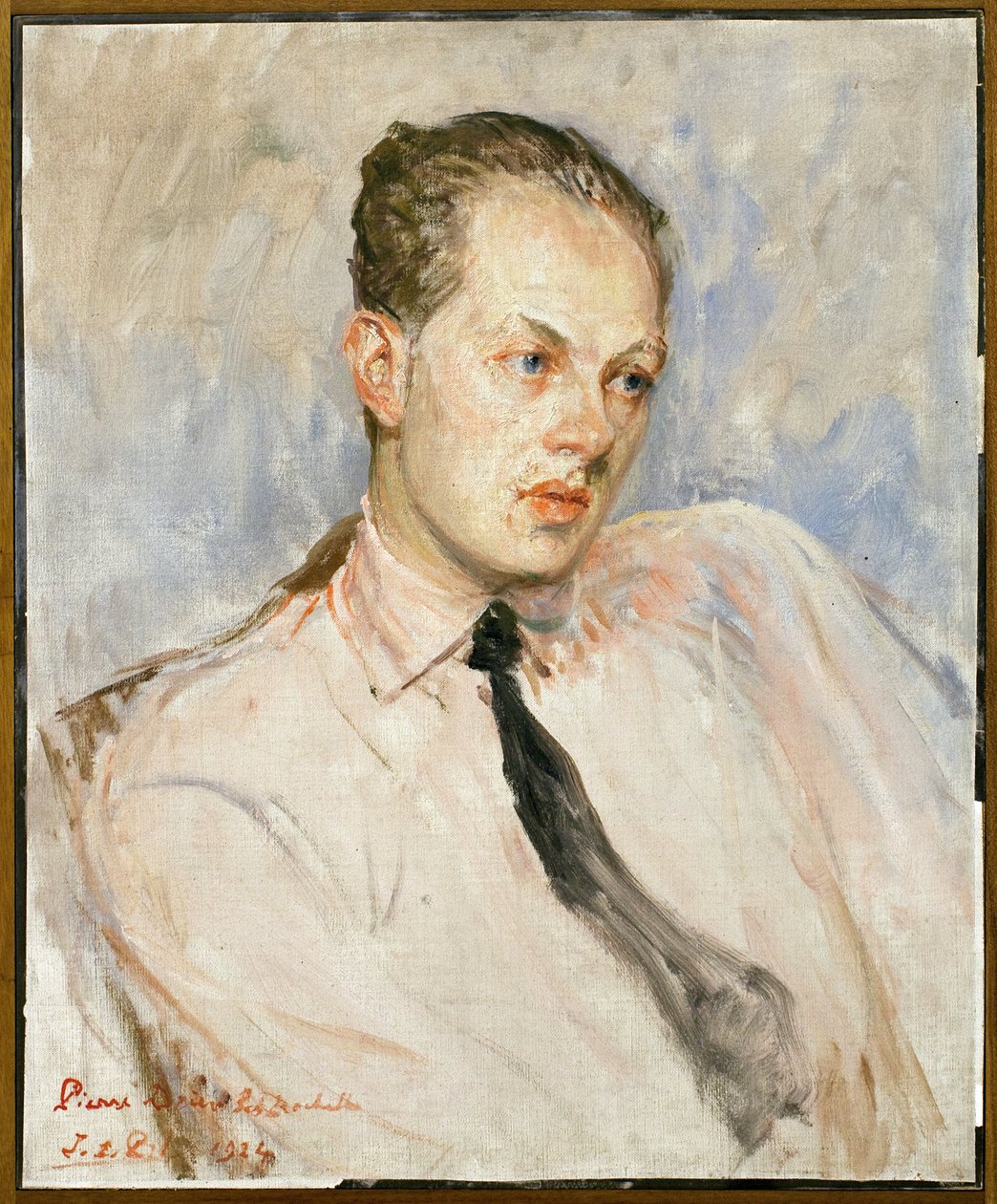 Studie for portrettet av Pierre Drieu La Rochelle (1893-1945). Maleri av Jacques Emile Blanche (1861-1942), olje på lerret av Jacques Emile Blanche