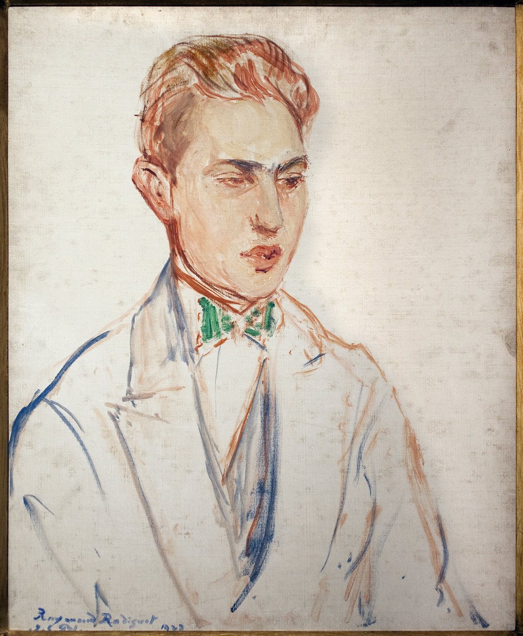 Studie for portrettet av Raymond Radiguet (1903-1923). Kunstverk av Jacques Emile (Jacques-Emile) Blanche (1861-1942), olje på papp, før 1923. Fransk kunst, Musee des Beaux Arts de Rouen. av Jacques Emile Blanche