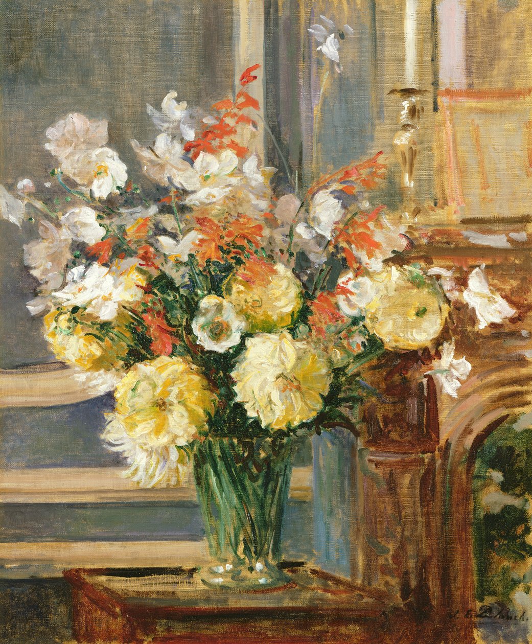 Sommerblomster (olje på lerret) av Jacques Emile Blanche