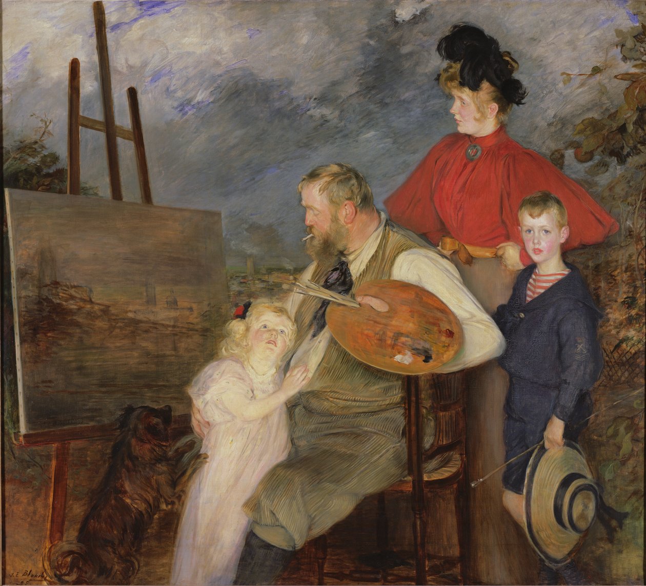 Maleren Thaulow og hans barn, eller Thaulow-familien, 1895 av Jacques Emile Blanche