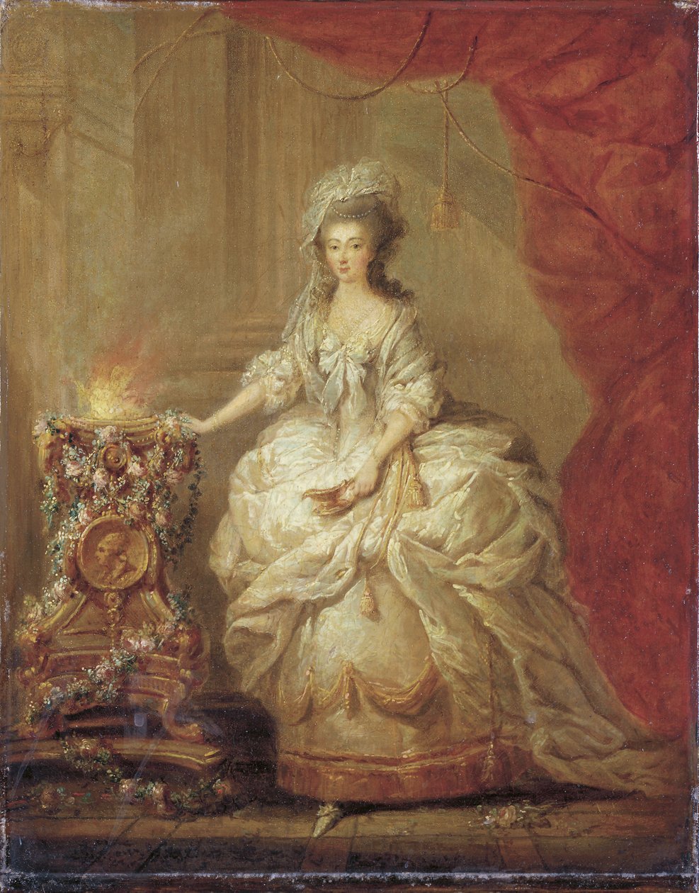 Portrett av en dame, kledd som en vestaljomfru, sies å være Marie-Antoinette av Jacques Fabien Gautier dAgoty