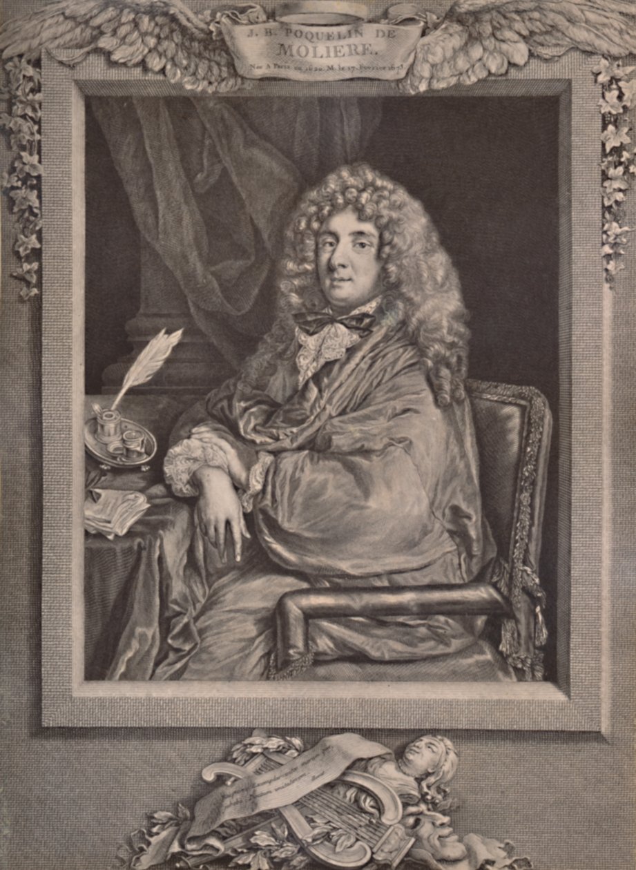 Moliere, fransk dramatiker og skuespiller, 1700-tallet 1894 av Jacques Firmin Beauvarlet