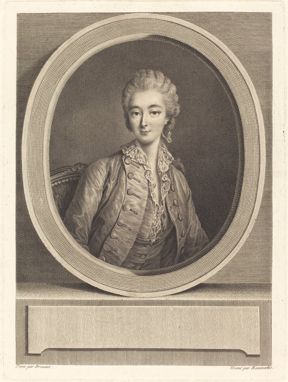 Madame du Barry av Jacques Firmin Beauvarlet after François Hubert Drouais