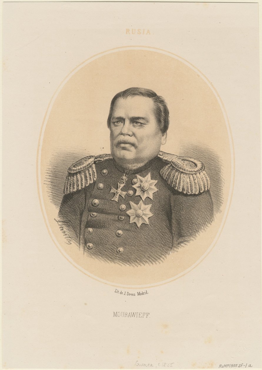 Portrett av grev Nikolay Muravyov-Amursky 1809-1881, 1865 av Jacques Francois Gauderique Llanta