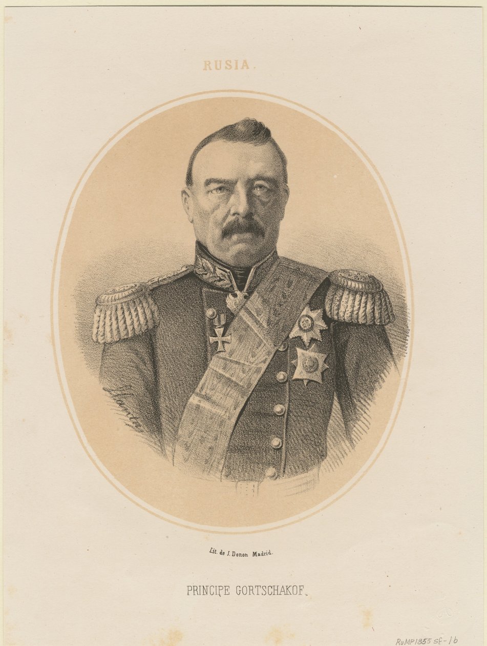 Portrett av prins Mikhail Dmitrievich Gorchakov 1795-1861, 1865 av Jacques Francois Gauderique Llanta