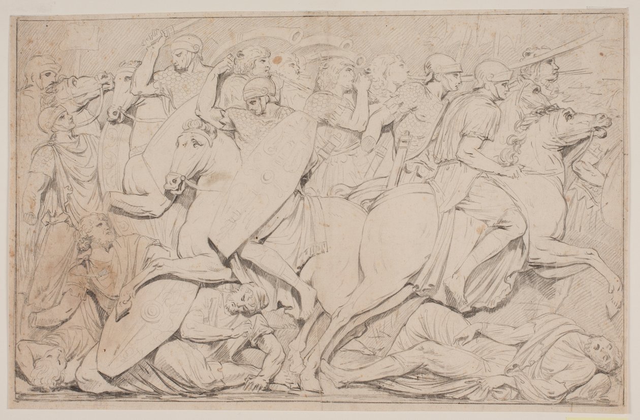 Kampscene med falne fiender av Jacques Francois Joseph Saly