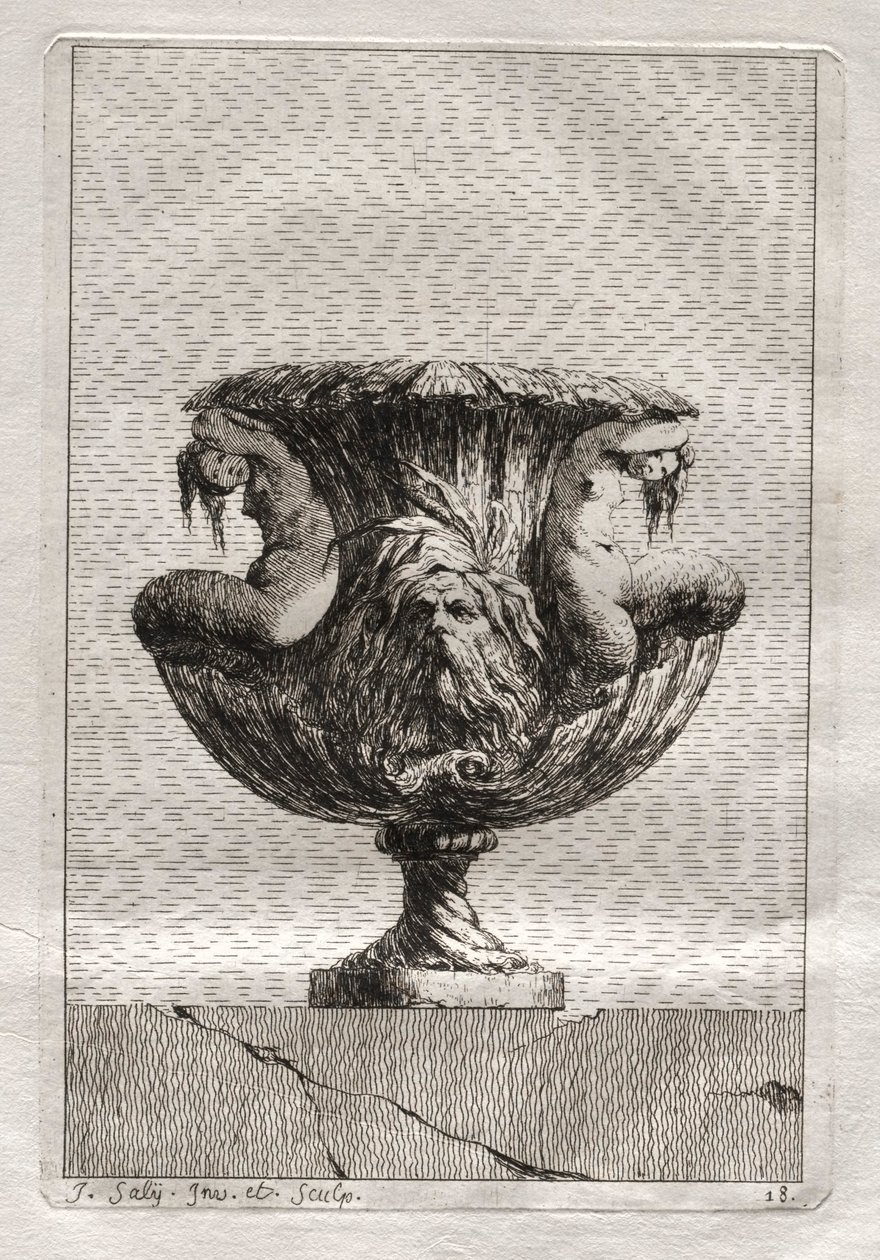 Suite med vaser: Plate 18, 1746. av Jacques Francois Joseph Saly