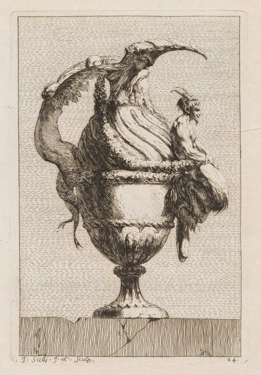 Suite med vaser: Plate 24, 1746. av Jacques Francois Joseph Saly