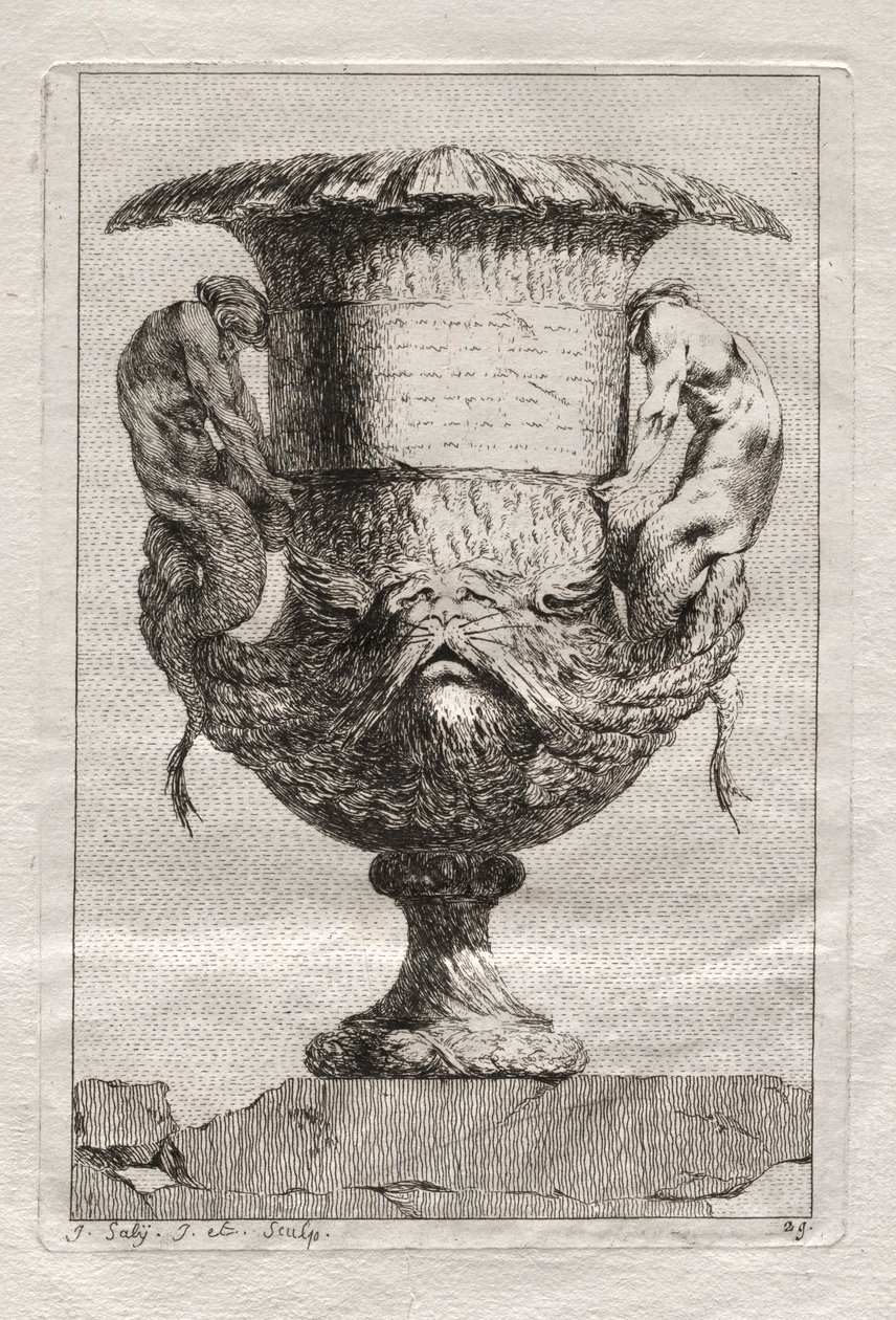 Suite med vaser: Plate 29, 1746. av Jacques Francois Joseph Saly