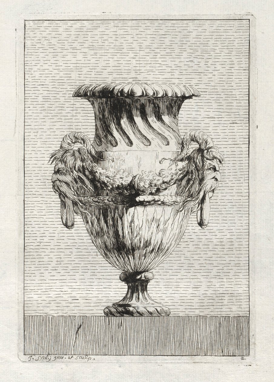 Suite med vaser: Plate 2, 1746. av Jacques Francois Joseph Saly