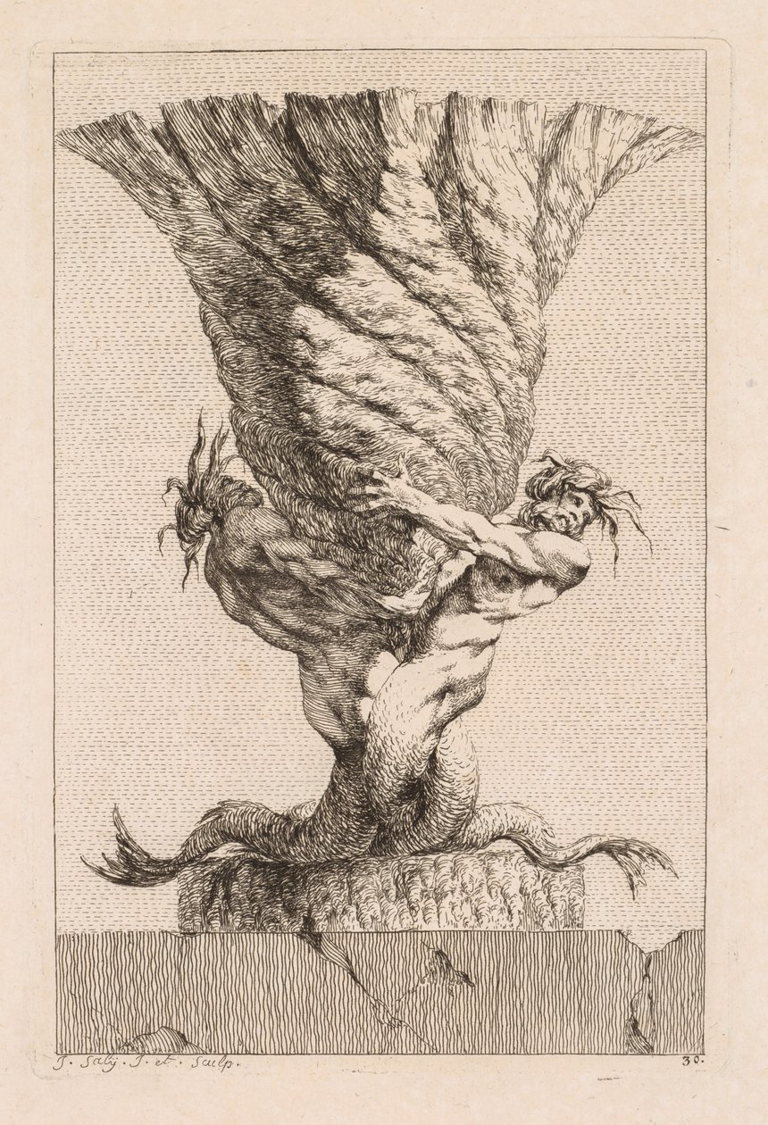 Suite med vaser: Plate 30, 1746. av Jacques Francois Joseph Saly