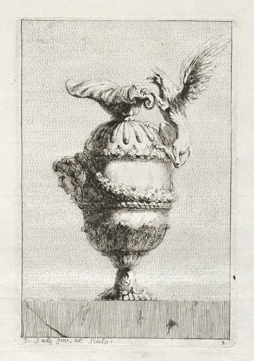 Suite med vaser: Plate 3, 1746. av Jacques Francois Joseph Saly