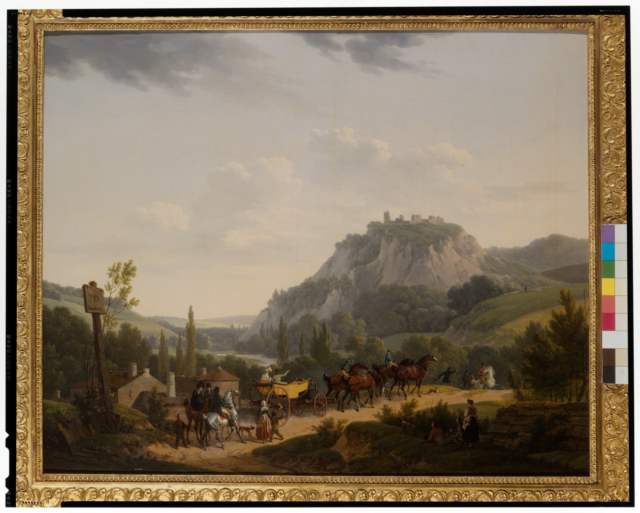 En gruppe reisende i et landskap av Jacques Francois Joseph Swebach
