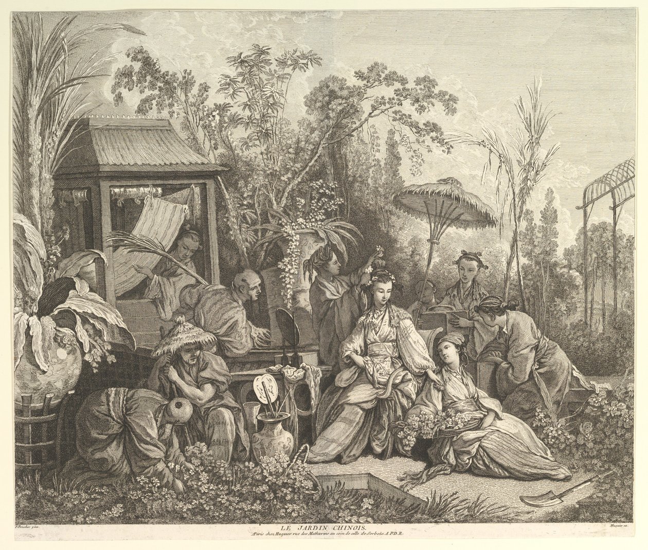 The Chinese Garden, fra Chinoiseries, etter 1743. av Jacques Gabriel Huquier