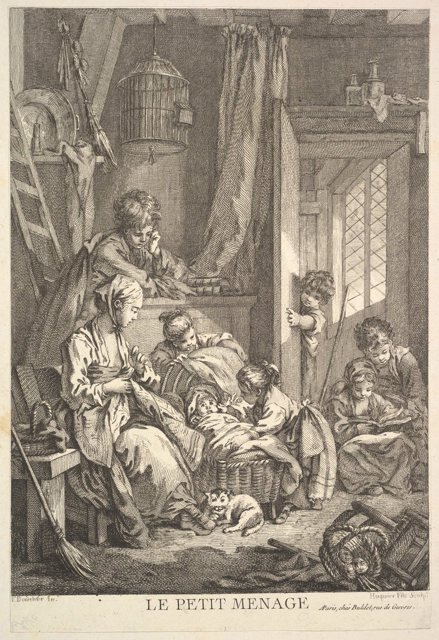 The Small Household, midten til slutten av 1700-tallet. av Jacques Gabriel Huquier