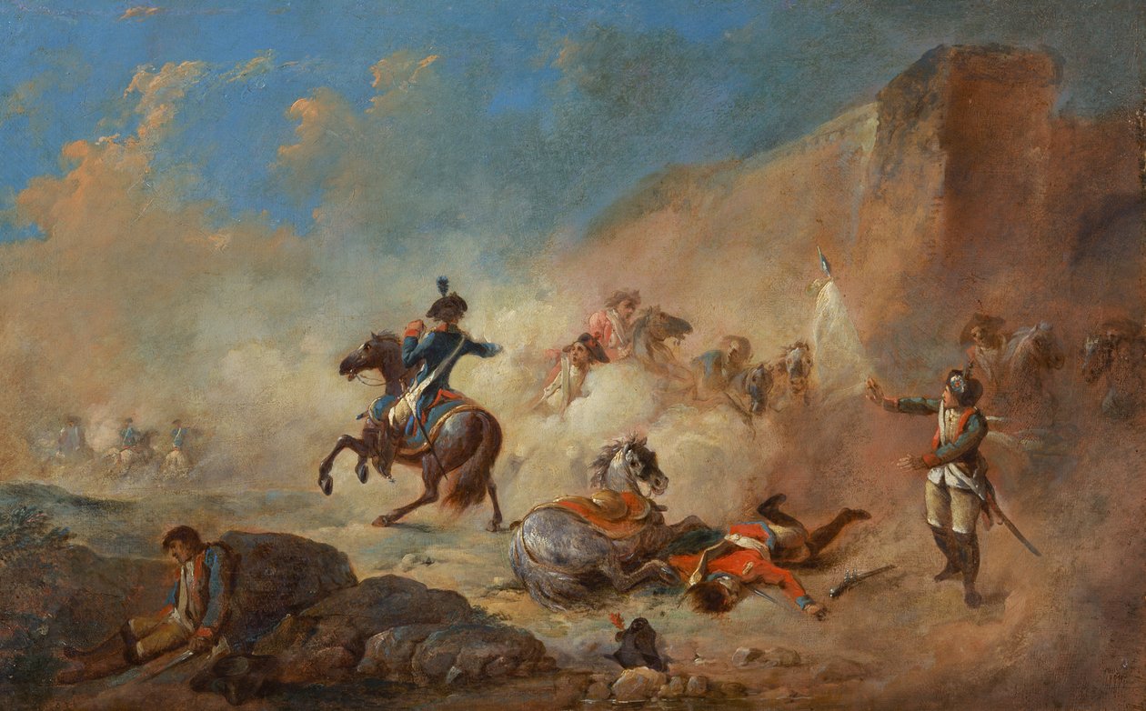 Kamp av engelske og franske kavalerer av Jacques Gamelin